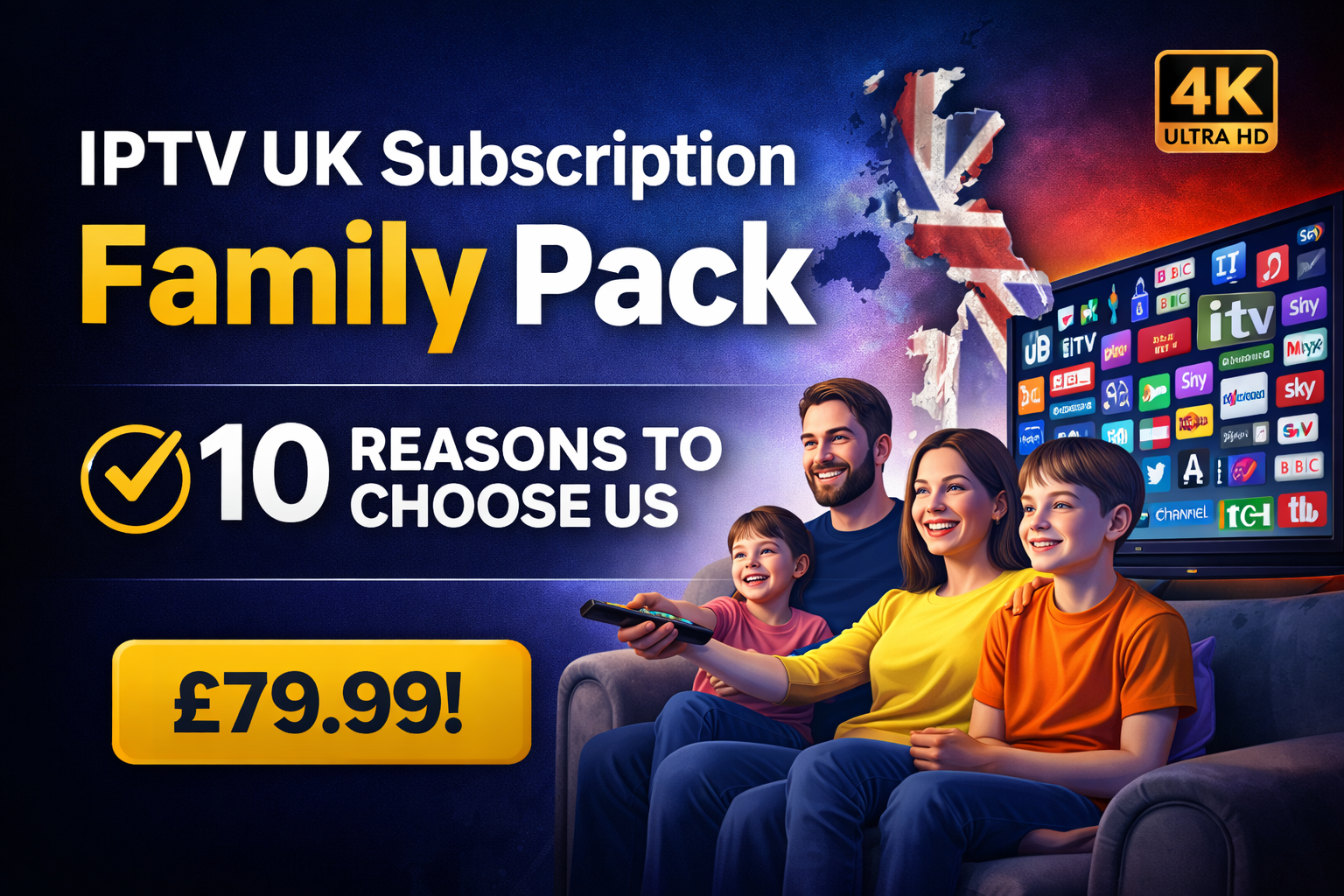 IPTV UK Subscription Family Pack